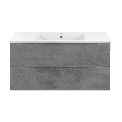 База под керамическую раковину Mia 1000 подвесная, 2 выкатных ящика soft close, Beton
