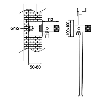 Гигиенический душ со смесителем Rose R225, хром Гигиенический душ со смесителем Rose R225, хром