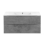 База под керамическую раковину Mia 1000 подвесная, 2 выкатных ящика soft close, Beton