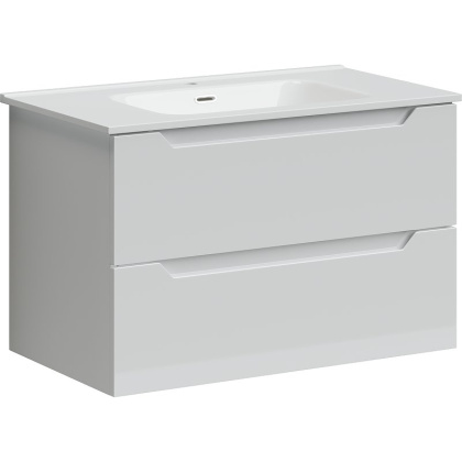 Тумба подвесная SANCOS Norma 2.0 790х450х500, c двумя ящиками оснащенными доводчиками, белый глянец , арт. NR2.080W