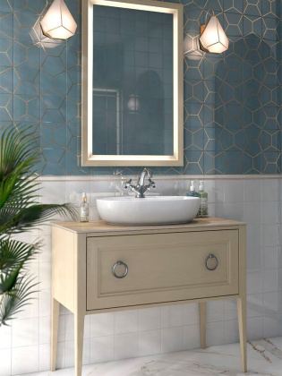 Плитка настенная 17063 Витраж белый 15*15*6.9 (48шт\1.08м2), м2