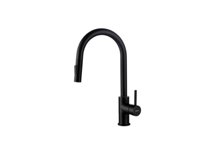 Смеситель для кухни с вытяжным изливом 2 jet AQUATEK, матовый черный AQ1384MB ЕВРОПА