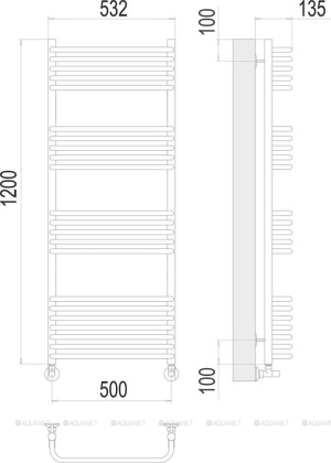 Полотенцесушитель Terminus Стандарт П22 500х1200