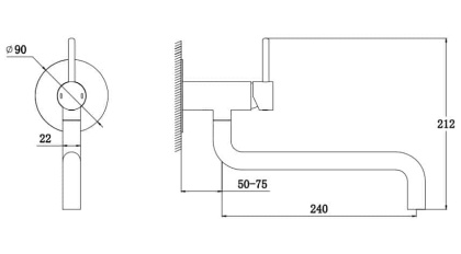 Смеситель для мойки скрытого монтажа OMNIRES Y Y1256CR (хром)
