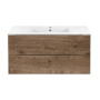 База под керамическую раковину Mia 1000 подвесная, 2 выкатных ящика soft close, V.Oak
