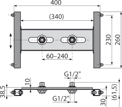 Монтажная рама для смесителя, установка в гипсокартонную конструкцию