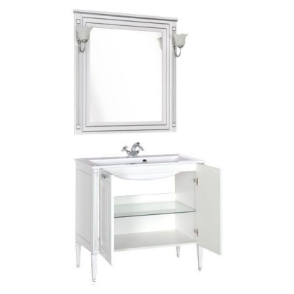 Мебель для ванной Aquanet Паола 90 белый/серебро (литьевой мрамор) Мебель для ванной Aquanet Паола 90 белый/серебро (литьевой мрамор)