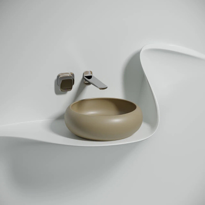 Умывальник чаша накладная круглая (цвет Капучино Матовый) Element 360*360*120мм