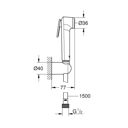 Душ гигиенический Grohe Tempesta-F 26353000 хром Душ гигиенический Grohe Tempesta-F 26353000 хром