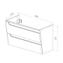 Тумба Lemark MIANO, 100см под 1 раковину, подвесная, 2 ящика, цвет корпуса, фасада: Белый глянец