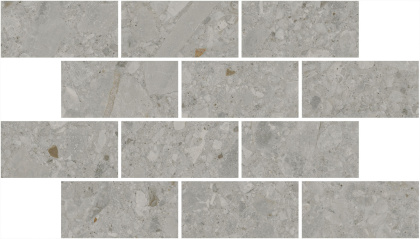 Декор Чеппо ди Гре мозаичный серый матовый обрезной 34,6x20x0,9