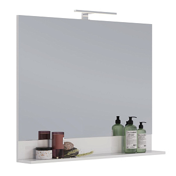 Зеркало Lemark ROMANCE 100см с полкой, цвет: Белый глянец Зеркало Lemark ROMANCE 100см с полкой, цвет: Белый глянец