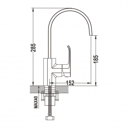 Смеситель для кухни, латунь R1713