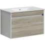 Тумба подвесная SANCOS Smart 790х450х500, c двумя ящиками оснащенными доводчиками, дуб бардолино/белый , арт. SM80E