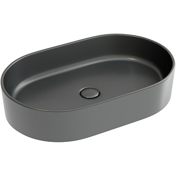 Умывальник чаша накладная овальная (цвет Темный Антрацит Матовый) Element 608*385*122мм