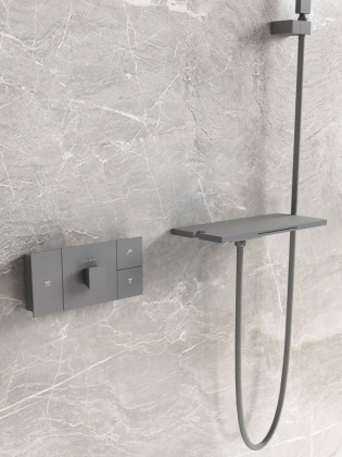 Душевой комплект Futura VSFW-2F11TGM термостатический встраиваемый, 3 режима, вороненая сталь Душевой комплект Futura VSFW-2F11TGM термостатический встраиваемый, 3 режима, вороненая сталь