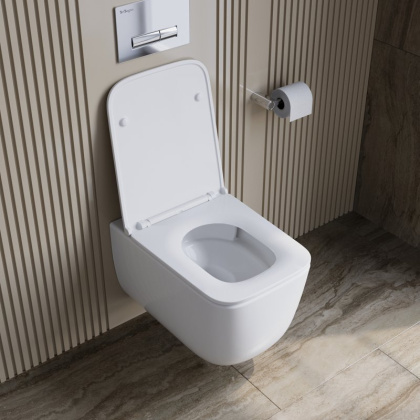 LUCE-TOR Унитаз подвесной безободковый с сиденьем дюропласт soft close, BB076CH-TOR/SC LUCE-TOR Унитаз подвесной безободковый с сиденьем дюропласт soft close, BB076CH-TOR/SC