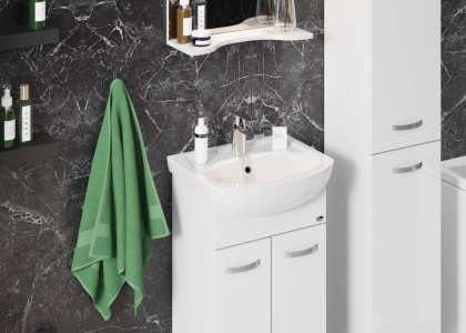 Тумба Onika Коралл 47 напольная, белая (ум. Дора 47/ Азов 45)