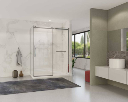 Душевой уголок Como Soft VSR-1CS1015CL, 1500*1000, хром, стекло прозрачное