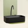 Умывальник чаша накладная прямоугольная (цвет Черный Матовый) Element 605*380*122мм