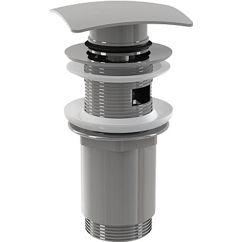 Донный клапан сифона для умывальника CLICK/CLACK 5/4", цельнометаллический с переливом и квадратной заглушкой Донный клапан сифона для умывальника CLICK/CLACK 5/4", цельнометаллический с переливом и квадратной заглушкой