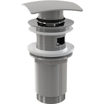 Донный клапан сифона для умывальника CLICK/CLACK 5/4", цельнометаллический с переливом и квадратной заглушкой Донный клапан сифона для умывальника CLICK/CLACK 5/4", цельнометаллический с переливом и квадратной заглушкой