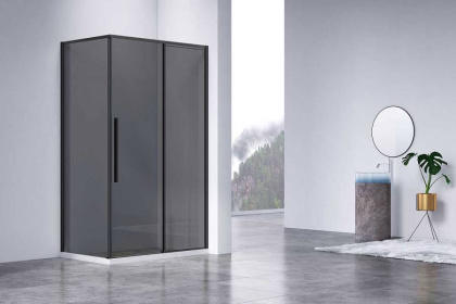 Душевой уголок Slim-N VSR-4SN9014CGB, 1400*900, черный, стекло тонированное