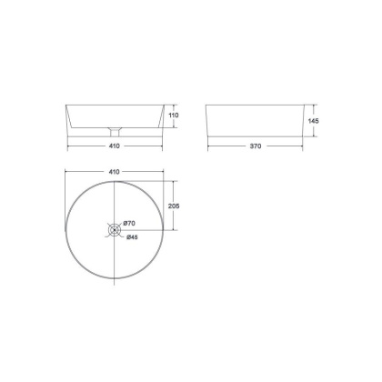 Умывальник накладной, круглый, золото брашированное, Point Феникс 41, PN43151GB
