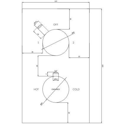 Смеситель термостатический для душа скрытого монтажа OMNIRES Y Y1236_KROCR (хром)