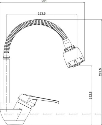 OneLife P11-004cr полимерный смеситель для кухни с гибким изливом, хром