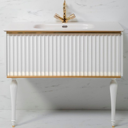 Тумба Canale 100 белая + Золото_Комплект 843-100-WG Boheme Тумба Canale 100 белая + Золото_Комплект 843-100-WG Boheme