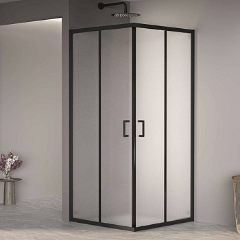 Душевой уголок 100*100*195 RGW PA-030-B Квадрат/Чёрный/Матовое/6 мм (Easy)