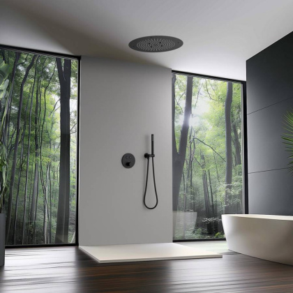 Душевая система Timo Saona SX-2370/03SM скрытого монтажа, с термостатом, черный Душевая система Timo Saona SX-2370/03SM скрытого монтажа, с термостатом, черный