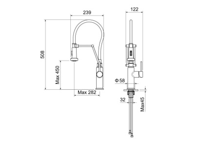 Смеситель для кухни 2 jet (профессиональный) AQUATEK AQ1388CR ЕВРОПА