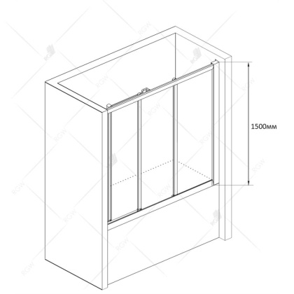 Шторка на ванну RGW Screens SC-41 170x150 04114117-11 профиль Хром стекло прозрачное