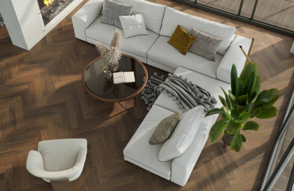 Кварцевый паркет Quartz Parquet Английская Ёлка Орех Американский, 33-400-29, 5/0,6 мм
