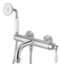 APHRODITE-VDM-01-Bi Смеситель для ванны и душа однорычажный в комплекте с ручным душем Исполнение: Хром, Ручки: Белая 