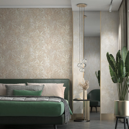 Обои виниловые Экзотика мотив, бежевый Обои виниловые Экзотика мотив, бежевый