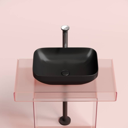 Умывальник чаша накладная прямоугольная (цвет Черный Матовый) Element 500*359*145мм