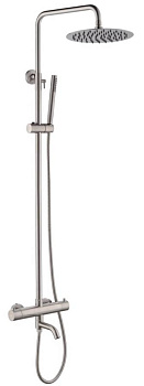 ETNA Душевая стойка с с термостатическим смесителем и изливом, сатин ETN-VSCM-T-IN ETNA Душевая стойка с с термостатическим смесителем и изливом, сатин ETN-VSCM-T-IN