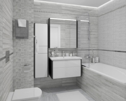 Бордюр AD\A532\60110 Glossy серый 4,8*60, шт