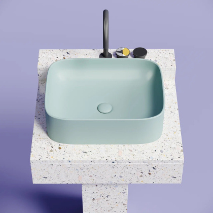 Умывальник чаша накладная прямоугольная (цвет Зеленый Матовый) Element 505*380*150мм