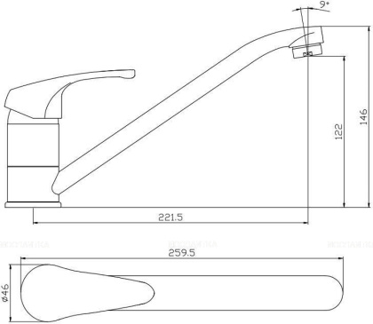 Смеситель для кухни Aquanet Practic AF100-40С