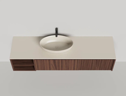 Подвесная тумба Domino 1800, шпон, с открытой полкой