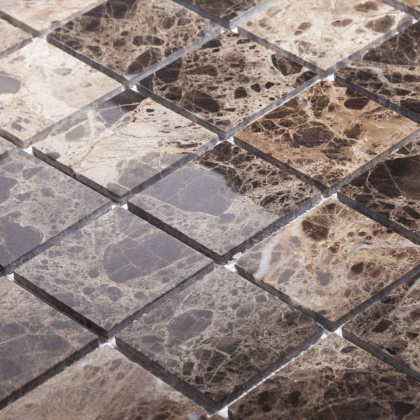 Мозаика натуральный мрамор DARK EMPERADOR POLISHED 48х48, Classic