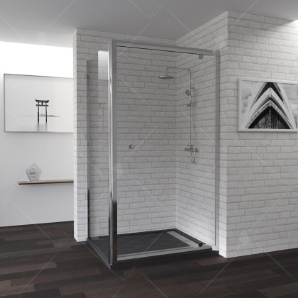 Душевой уголок RGW PA-43, 04084398-11, 90 х 80 x 185 см, дверь распашная, стекло прозрачное, хром