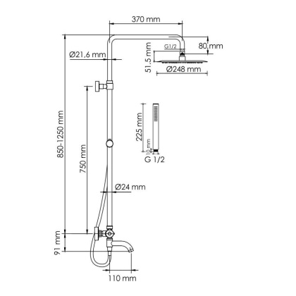 A288.258.217.BM Thermo Душевой комплект с термостатическим смесителем