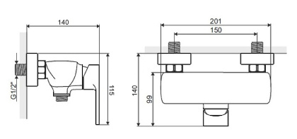 Смеситель для душа EXCELLENT Oxalia AREX.9008CR (хром)
