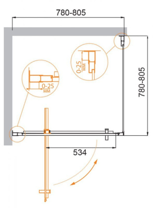 MOLVENO-A-1-100-C-Cr-IV Душевой уголок
