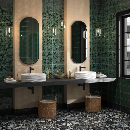 Декор SFB001 Сантана 1 структура зеленый темный 15см*15см*9мм (1уп/30шт/0,675м2) флопа, шт Декор SFB001 Сантана 1 структура зеленый темный 15см*15см*9мм (1уп/30шт/0,675м2) флопа, шт